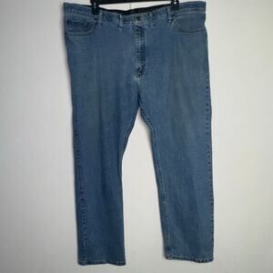 Wrangler Mens Straight Fit Dark Wash Blue‎ Jeans Pants Size 46x30 Casual Denim